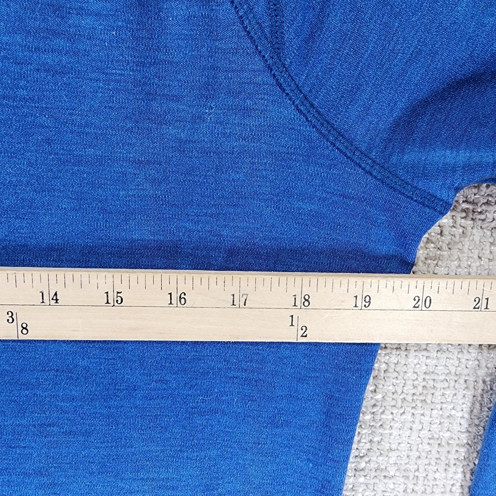 Smartwool Long Sleeve Baselayer Shirt Mens L Blue 100% Merino Wool Tee Top - Picture 5 of 12